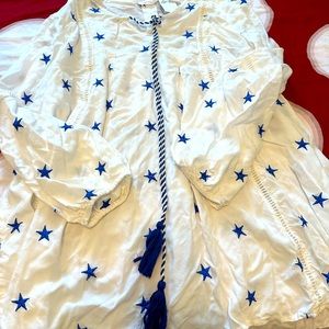 White and blue blouse woman size small